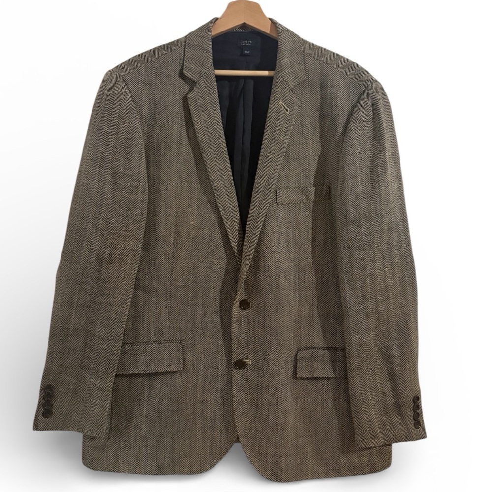 J. Crew Ludlow Italian Wool Linen Herringbone Print Size 44R